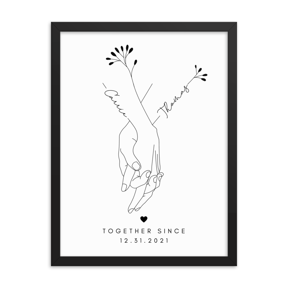 Holding Hands Name Wall Art