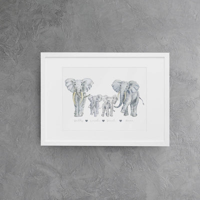 Elephant Family Print,Elephant family print,Elephant gift for family name sign,cute gift for mom, gift for mum,lockdown gift for grandparent