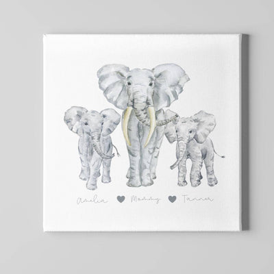 Elephant Family Print,Elephant family print,Elephant gift for family name sign,cute gift for mom, gift for mum,lockdown gift for grandparent