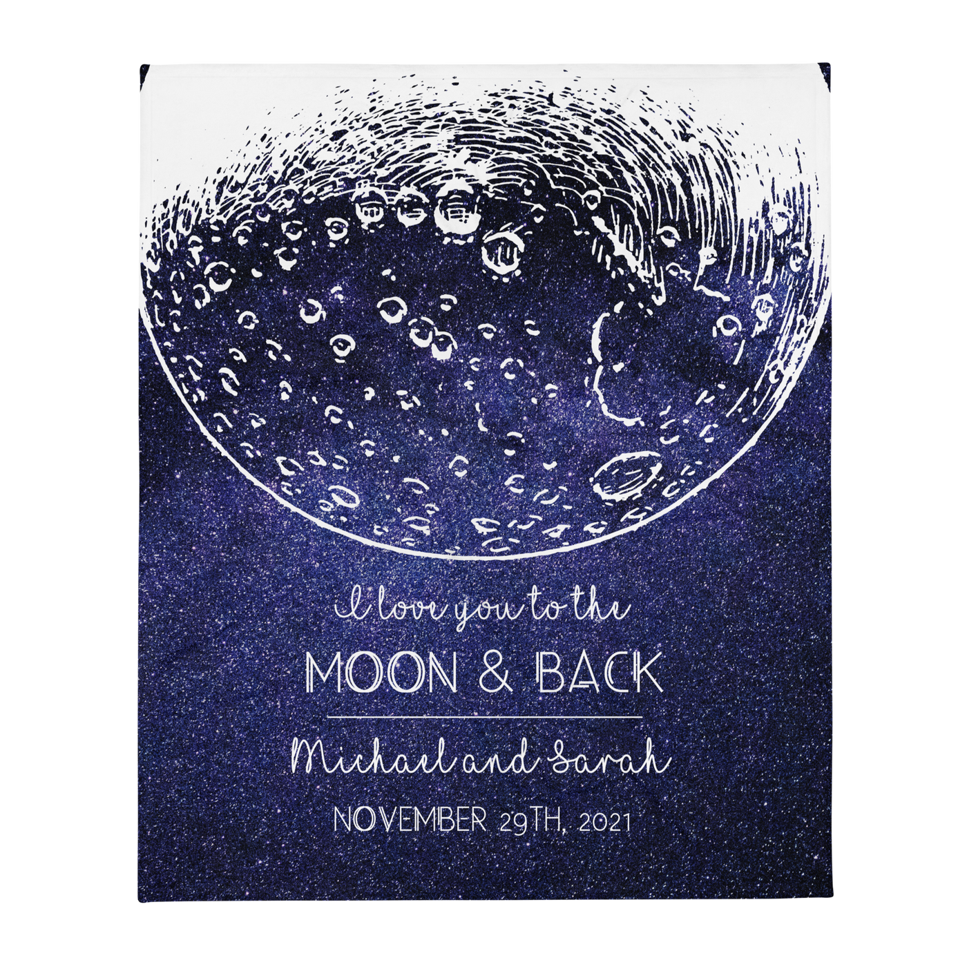 To The Moon & Back Name Blanket