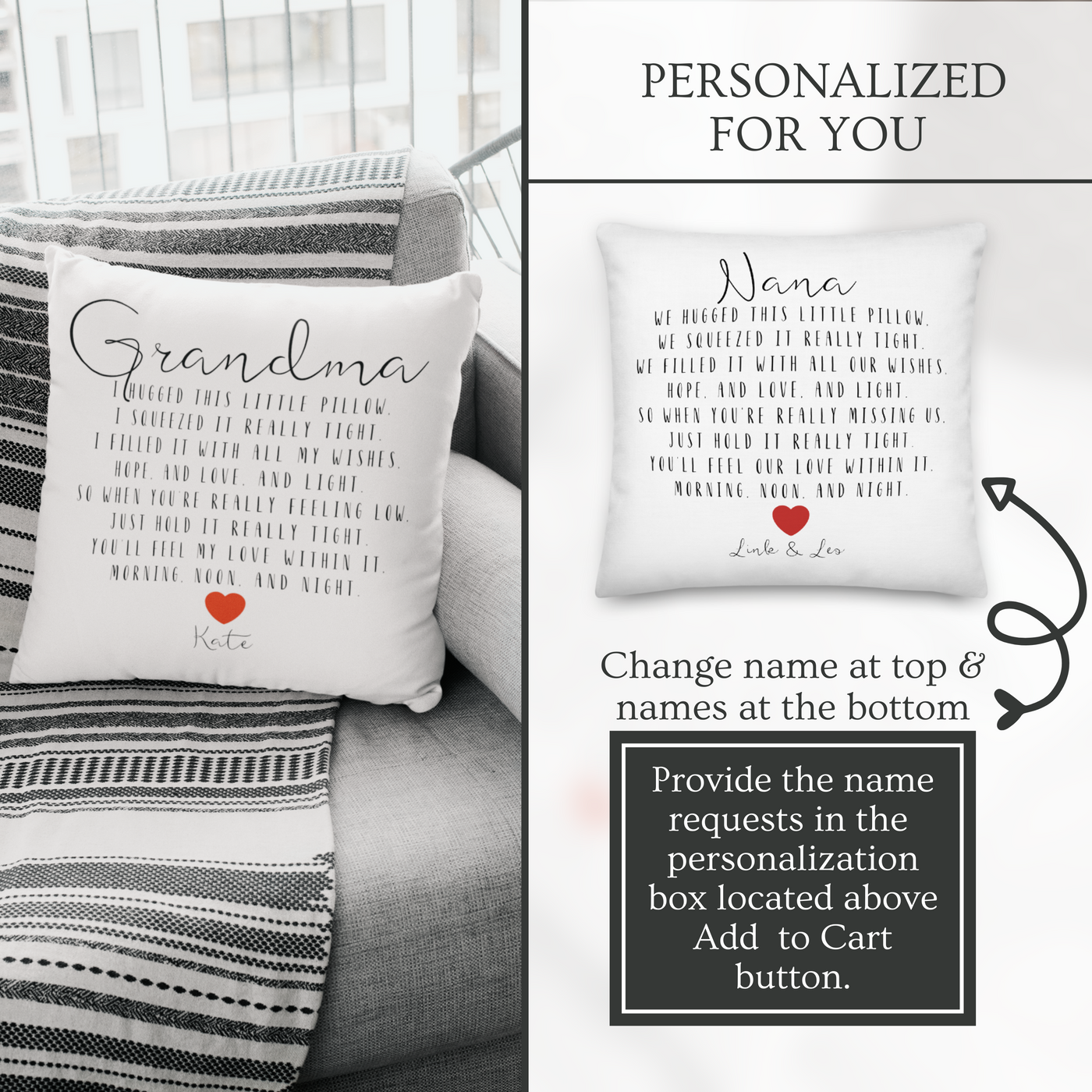 Personalized Pillow, Custom Pillow, Custom Quote Pillow, Custom