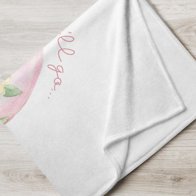 Pink Floral Baby Blanket, Personalized Baby Name Blanket Girl, Floral Watercolor Blanket, Custom Name Girl Blanket, Newborn Girl blanket