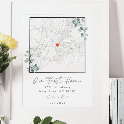 New Home gift, Housewarming Gift for couple, New House Map, First Home Gift idea, Our First Home, Personalized Realtor Gift,housewarming
