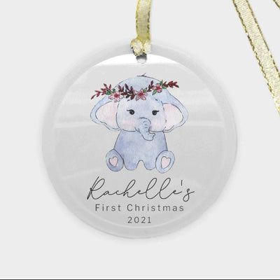 Baby's first Christmas ornament,Baby Elephant,Christmas ornament,Personalized christmas ornament,Baby's first Christmas,elephant baby gift