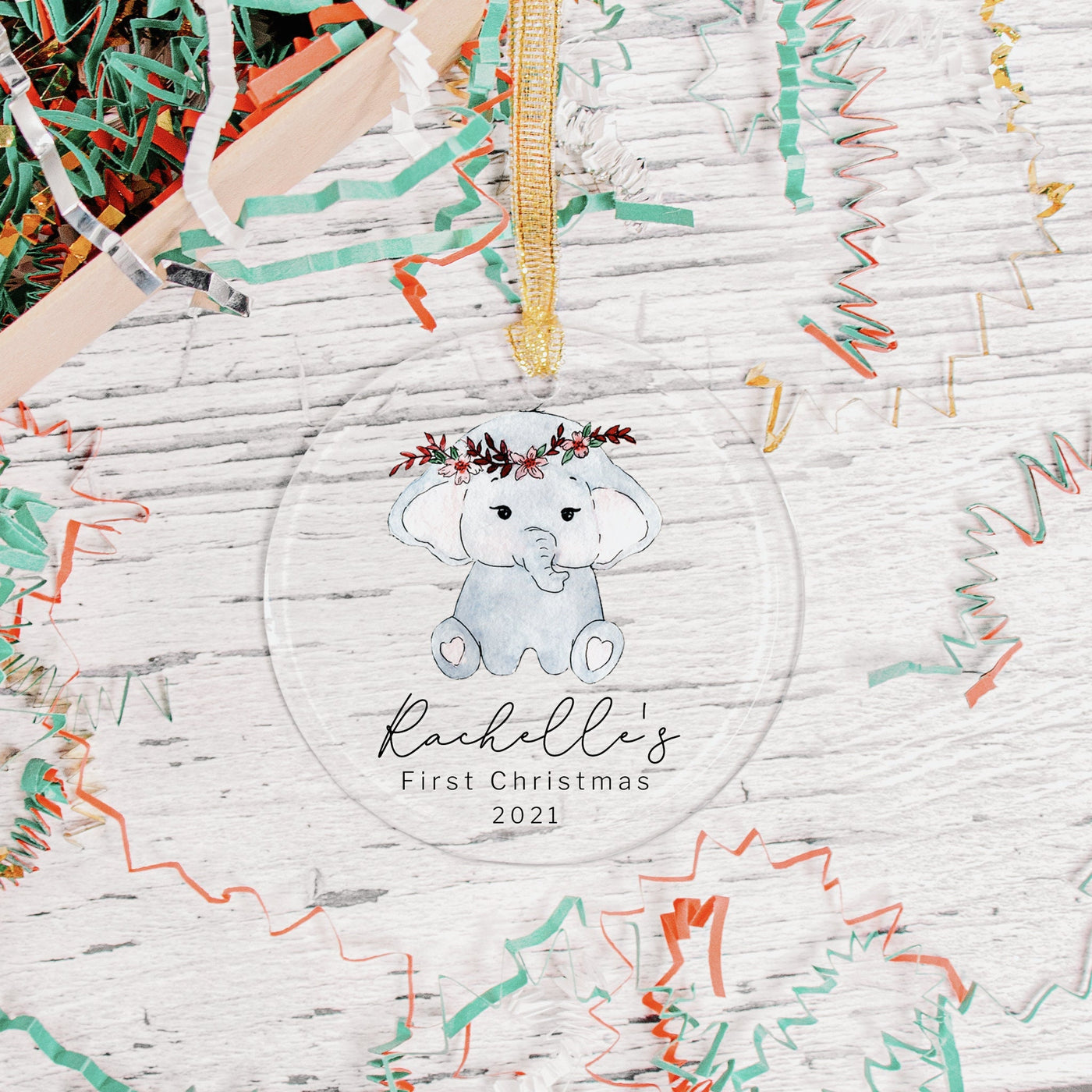 Baby's first Christmas ornament,Baby Elephant,Christmas ornament,Personalized christmas ornament,Baby's first Christmas,elephant baby gift