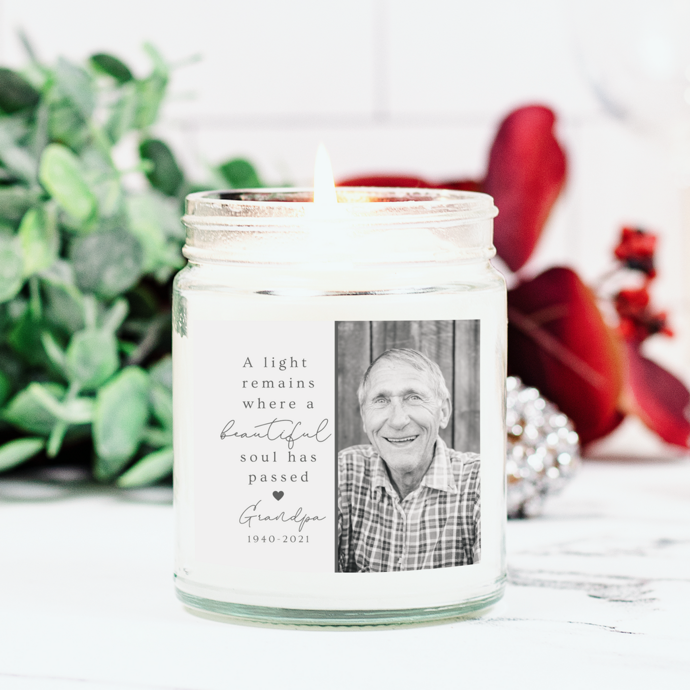 Photo Memorial Candle