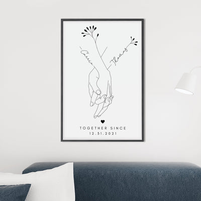 Holding Hands Name Wall Art